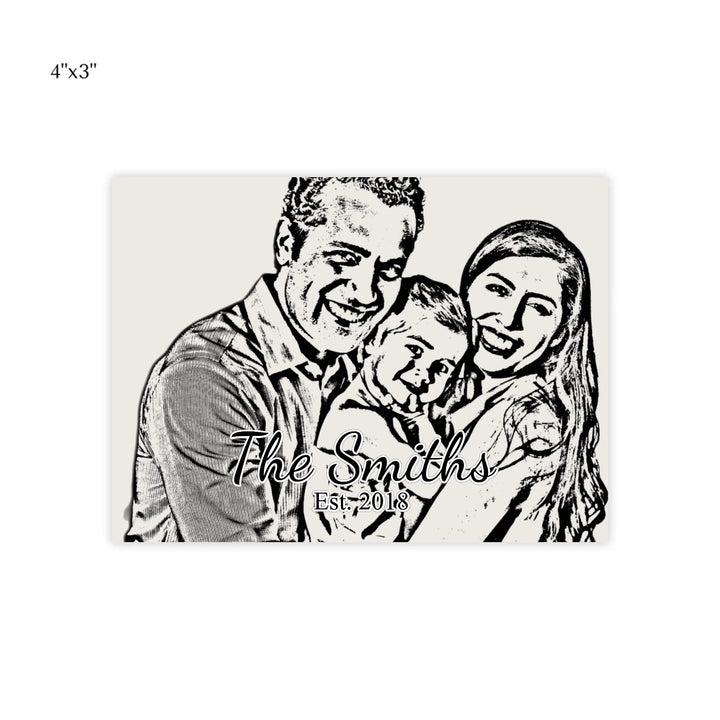 post it note pads 4x3-Custom Photo Stationery Accessories – Personalized Family Portrait Sketch Design by ARTFULANE