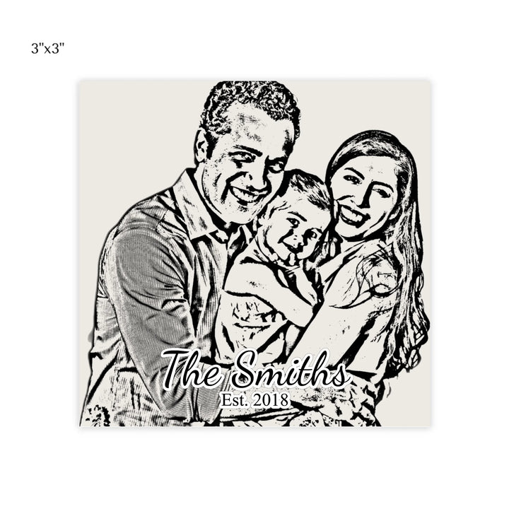 post it note pads 3x3-Custom Photo Stationery Accessories – Personalized Family Portrait Sketch Design by ARTFULANE