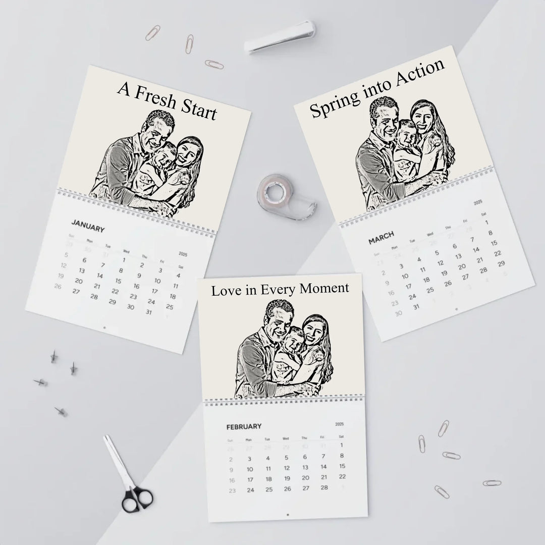 wall calendar Jan-Mar