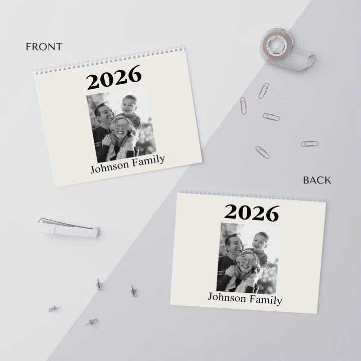 wall calendar front and back covers