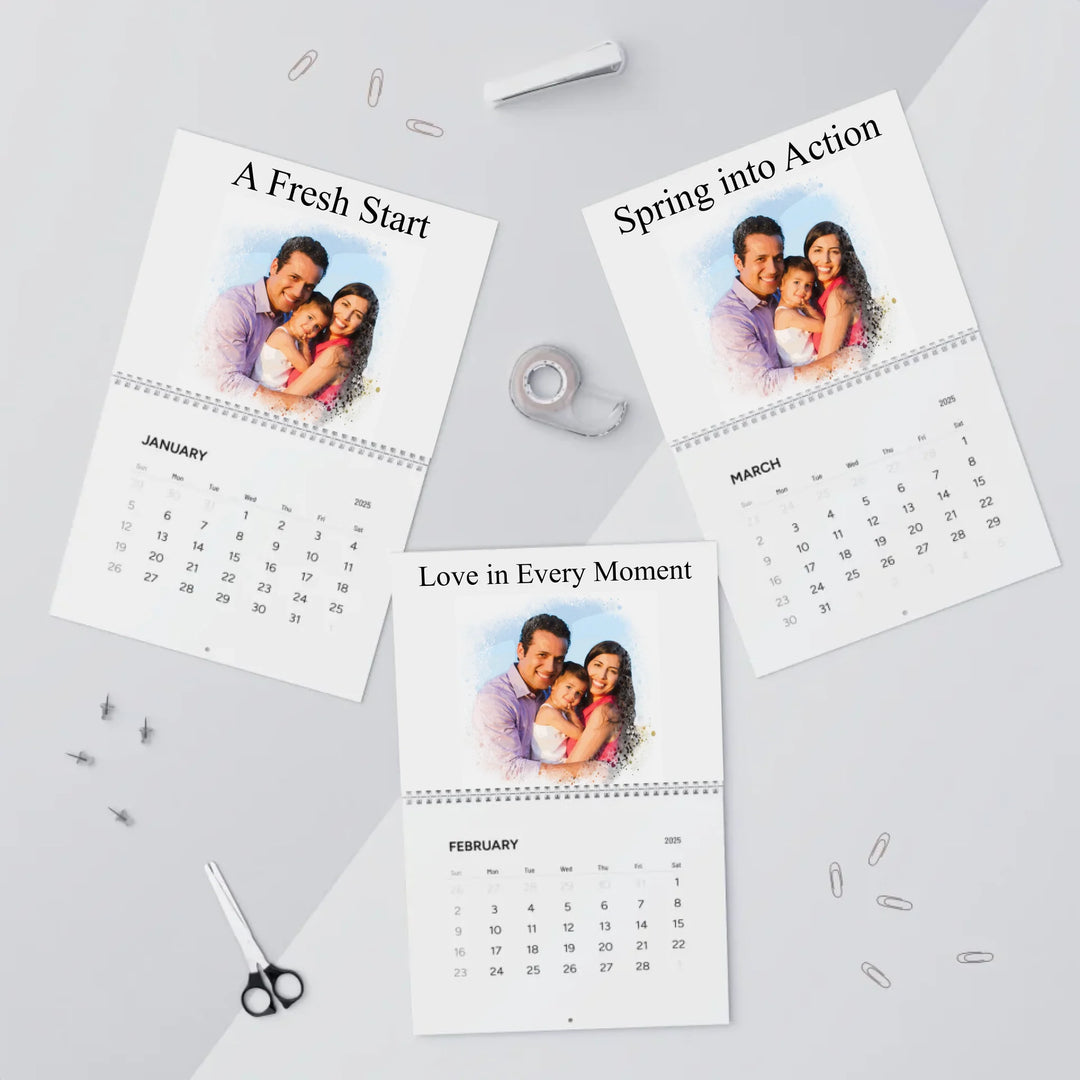 wall calendar Jan-Mar