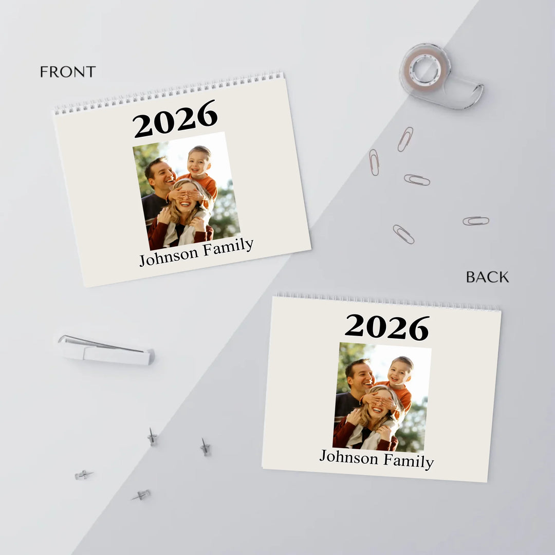 wall calendar front and back covers