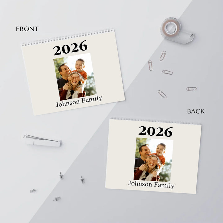 wall calendar front and back covers