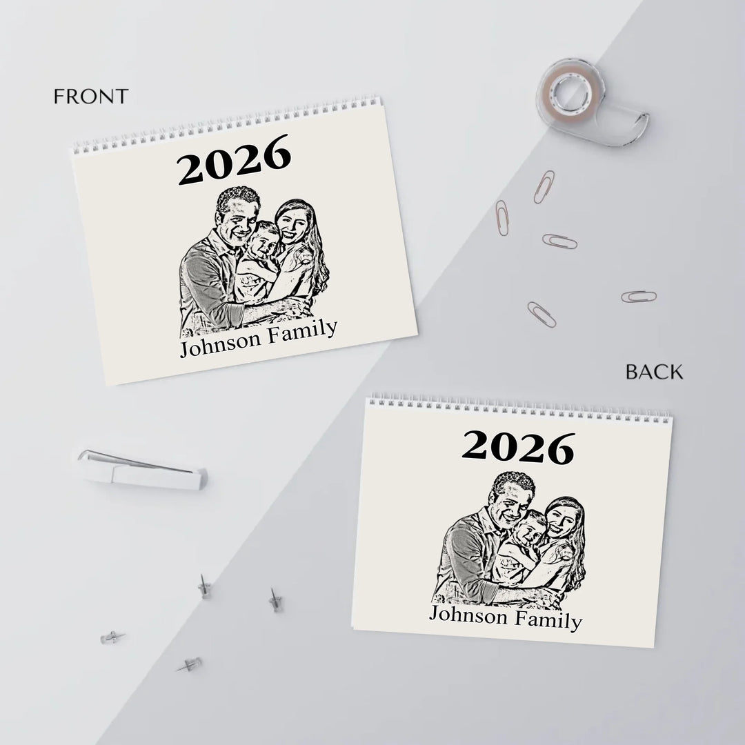 wall calendar front and back covers