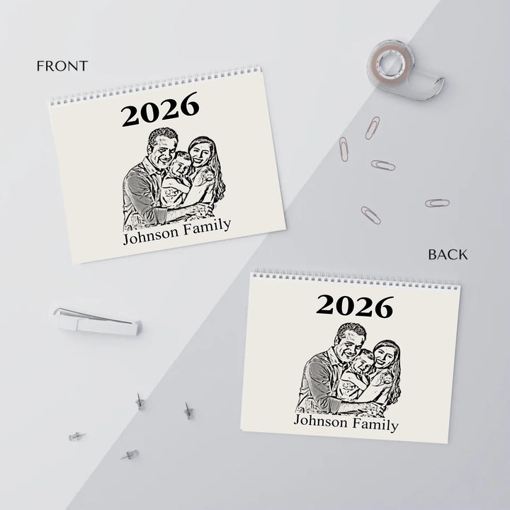 wall calendar front and back covers