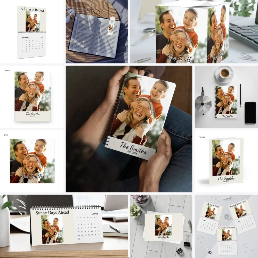 Custom Photo Stationery Accessories - Spiral Notebook, Hardcover Journal, Post-it Note Pads, Note Cube, Bookmark, Greeting Cards, Postcards, Wall and Desktop Calendars - ARTFULANE