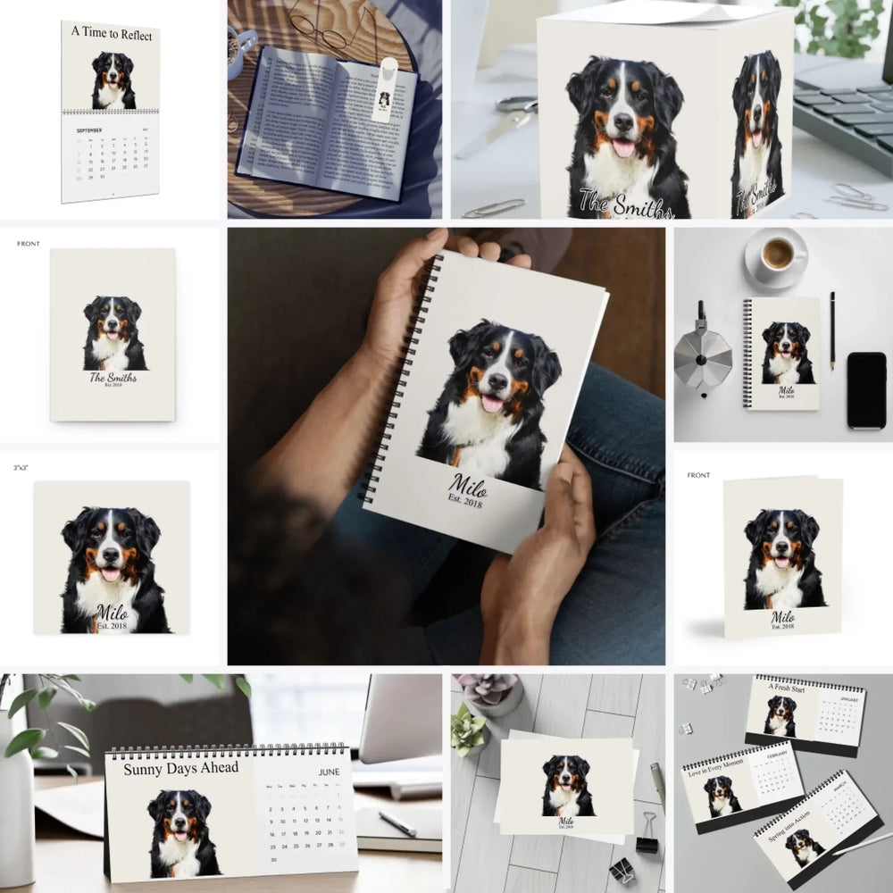 Custom Photo Stationery Accessories - Spiral Notebook, Hardcover Journal, Post-it Note Pads, Note Cube, Bookmark, Greeting Cards, Postcards, Wall and Desktop Calendars - ARTFULANE