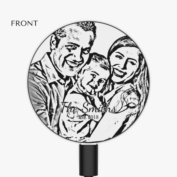 Custom Photo Portrait Sketch Tech Accessories - Laptop Sleeve, Watch Band, Phone Grip, AirPod Case, Charger & UV Sanitizer