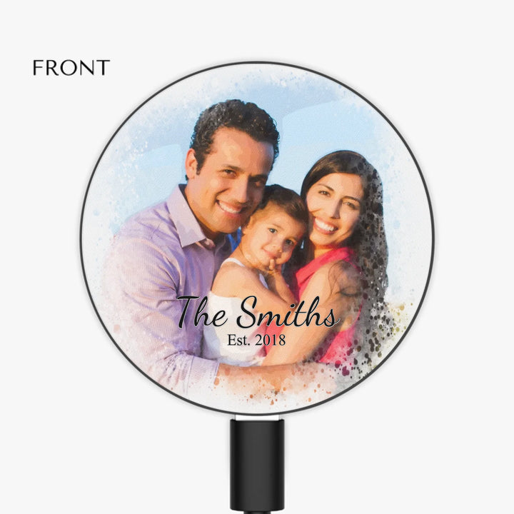 Custom Watercolor Border Photo Tech Accessories - Laptop Sleeve, Watch Band, Phone Grip, AirPod Case, Charger & UV Sanitizer