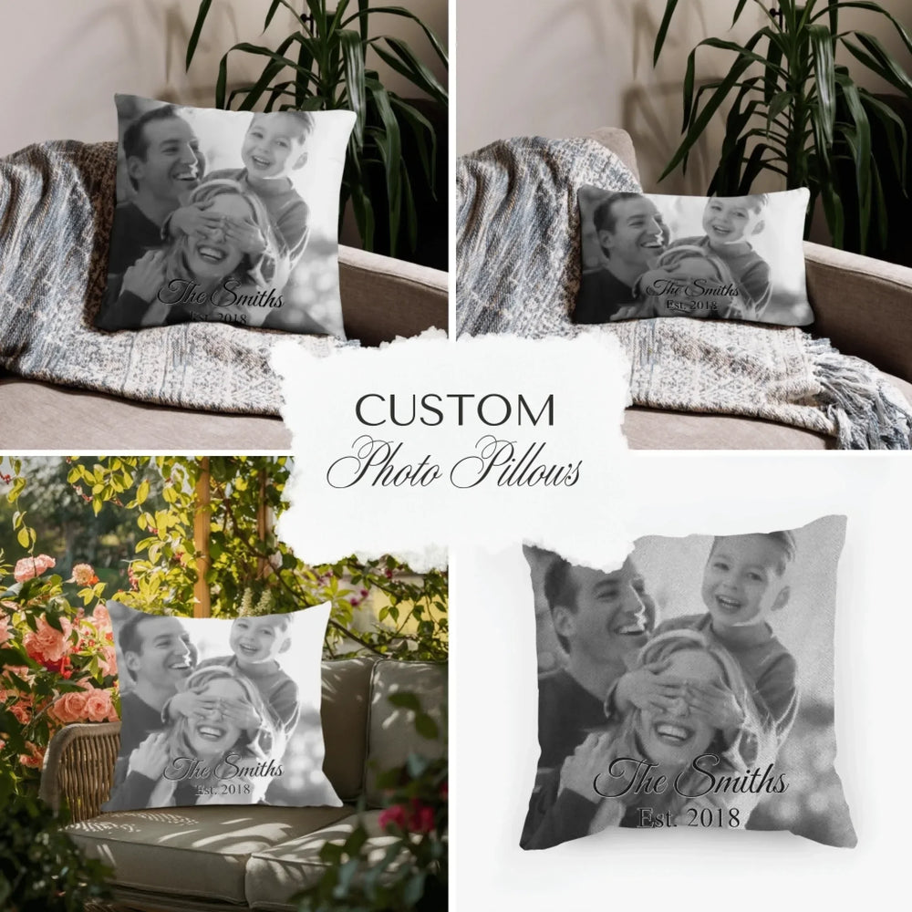 Custom Black & White Photo Pillows - Throw, Suede, Lumbar, Woven & Outdoor Pillows - ARTFULANE