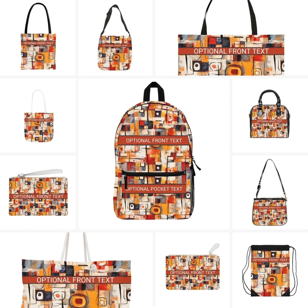 Custom Modern Abstract Expressionist Bags - Tote, Weekender, Shoulder, Clutch, Backpack & String Bags - ARTFULANE