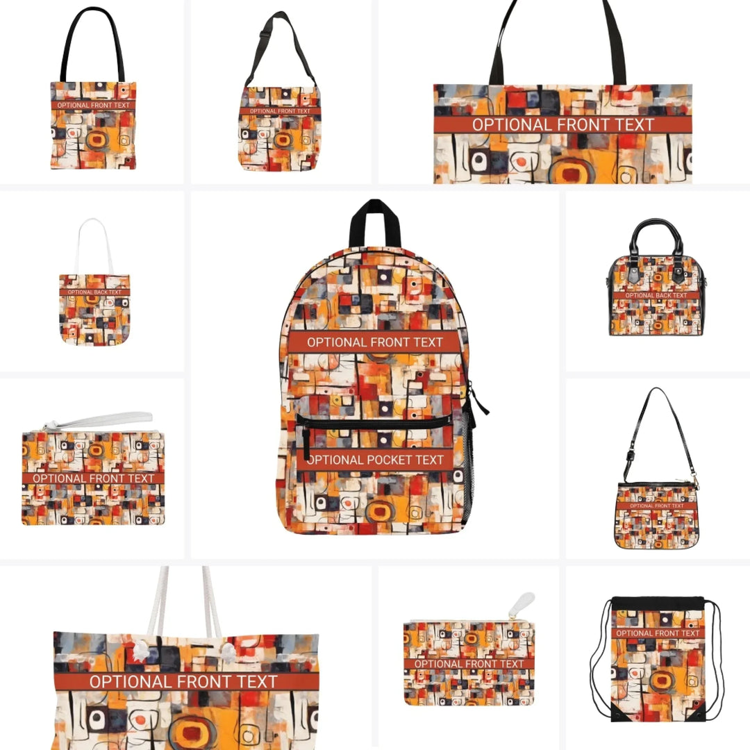 Custom Modern Abstract Expressionist Bags - Tote, Weekender, Shoulder, Clutch, Backpack & String Bags - ARTFULANE