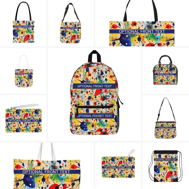 Custom Modern Abstract Expressionist Bags - Tote, Weekender, Shoulder, Clutch, Backpack & String Bags - ARTFULANE