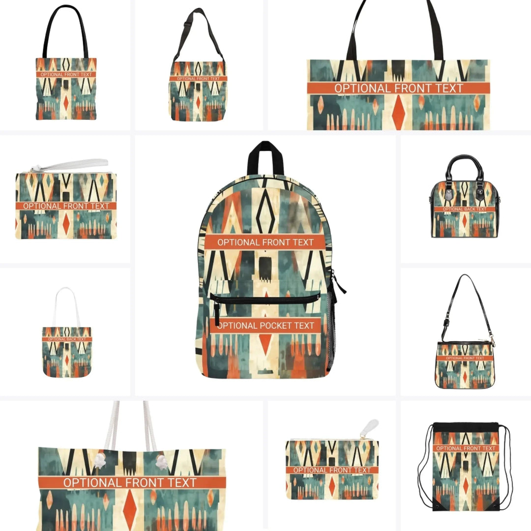 Custom Boho Chic Tribal Pattern Bags - Tote, Weekender, Shoulder, Clutch, Backpack & String Bags - ARTFULANE