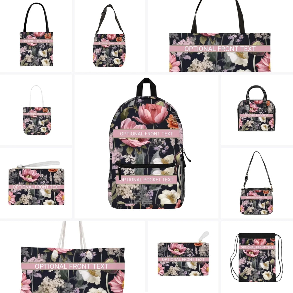 Custom Botanical Watercolor Bags - Tote, Weekender, Shoulder, Clutch, Backpack & String Bags - ARTFULANE