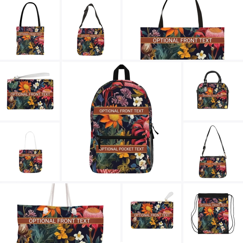 Custom Herbarium Wildflower Bags - Tote, Weekender, Shoulder, Clutch, Backpack & String Bags - ARTFULANE