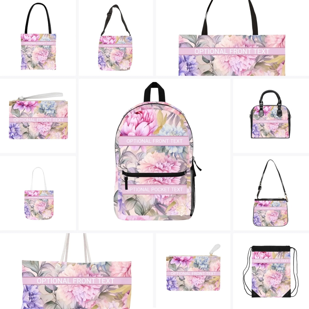 Custom Floral Watercolor Everyday Bags - Tote, Weekender, Shoulder, Clutch, Backpack & String Bags - ARTFULANE