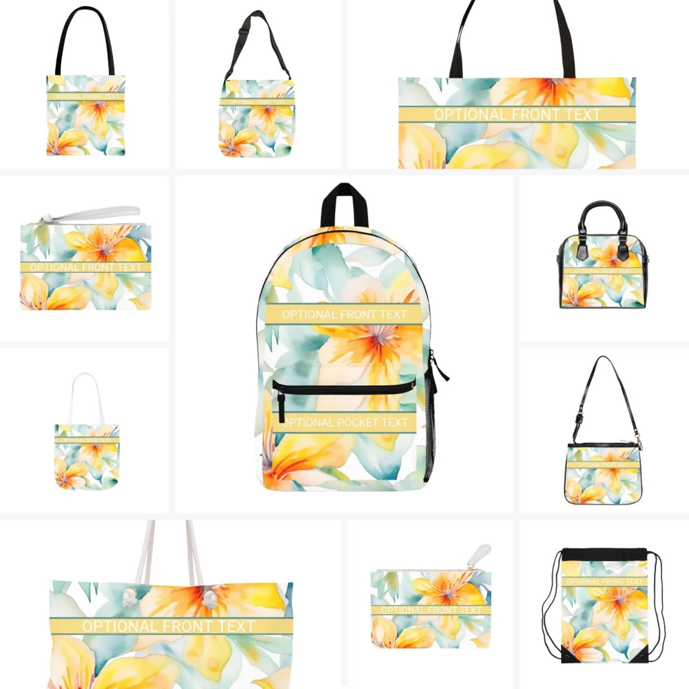 Custom Floral Watercolor Everyday Bags - Tote, Weekender, Shoulder, Clutch, Backpack & String Bags - ARTFULANE