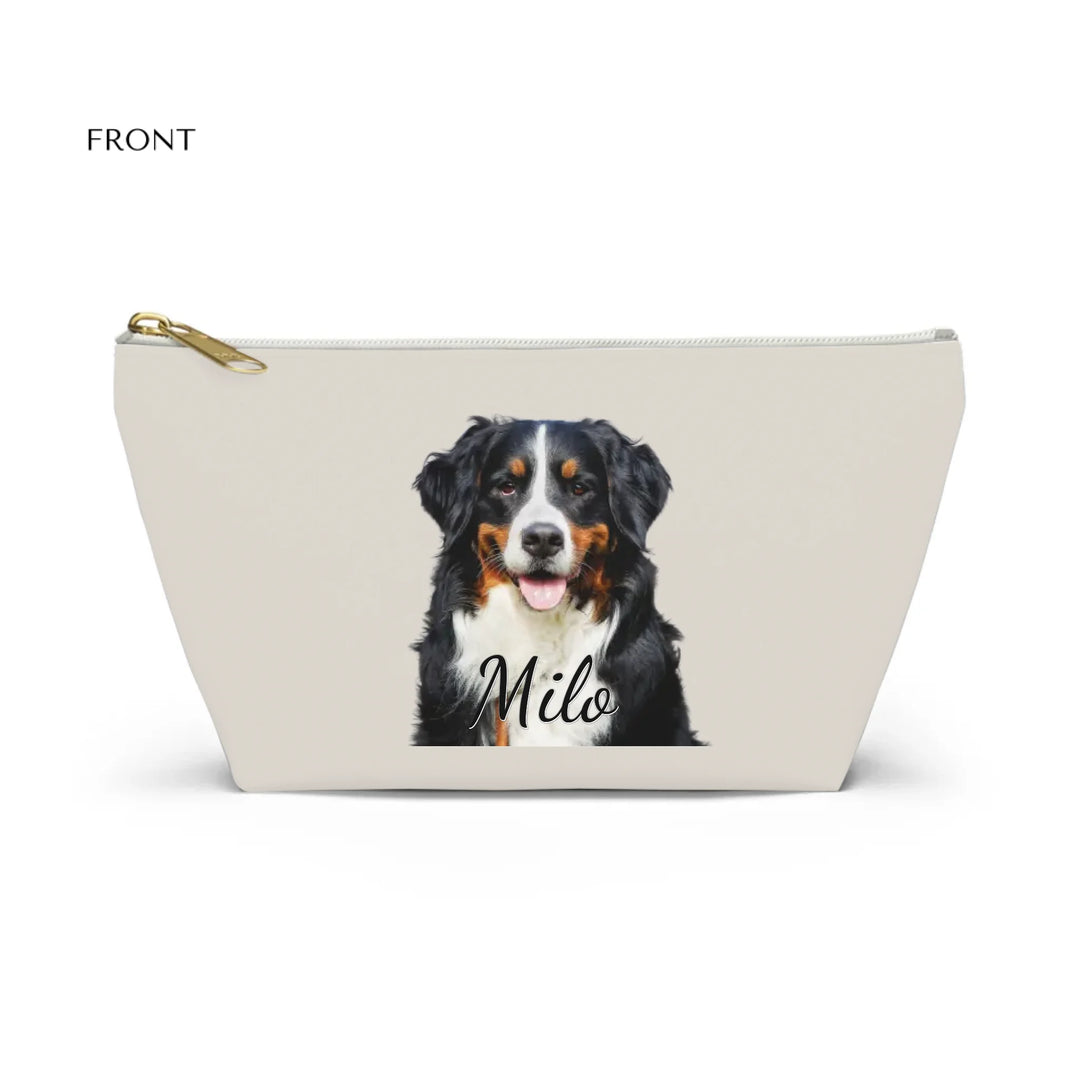 Structured Accessory Pouch w T-bottom Front-Custom photo, text, fonts, and colors-ARTFULANE