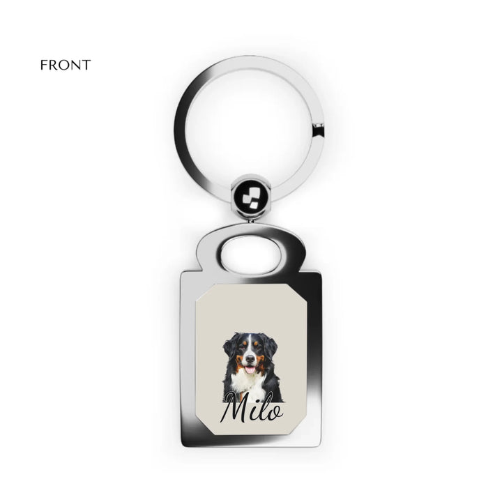 Rectangle Photo Keyring front-Custom photo, text, fonts, and colors-ARTFULANE