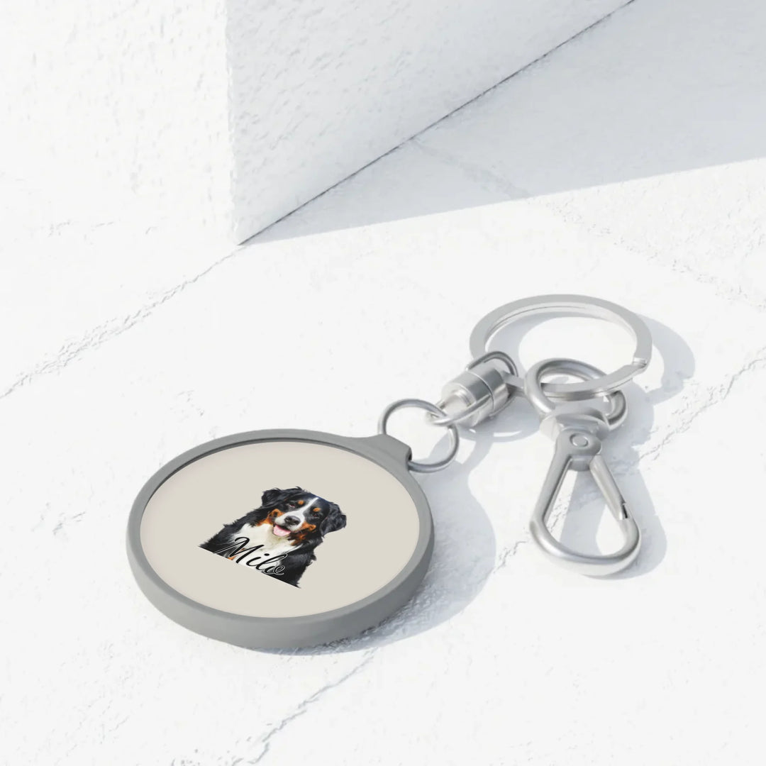 travel keyring tag in use-Custom photo, text, fonts, and colors-ARTFULANE