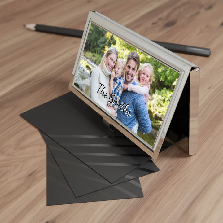 Business card holder in use-Custom photo, text, fonts, and colors-ARTFULANE