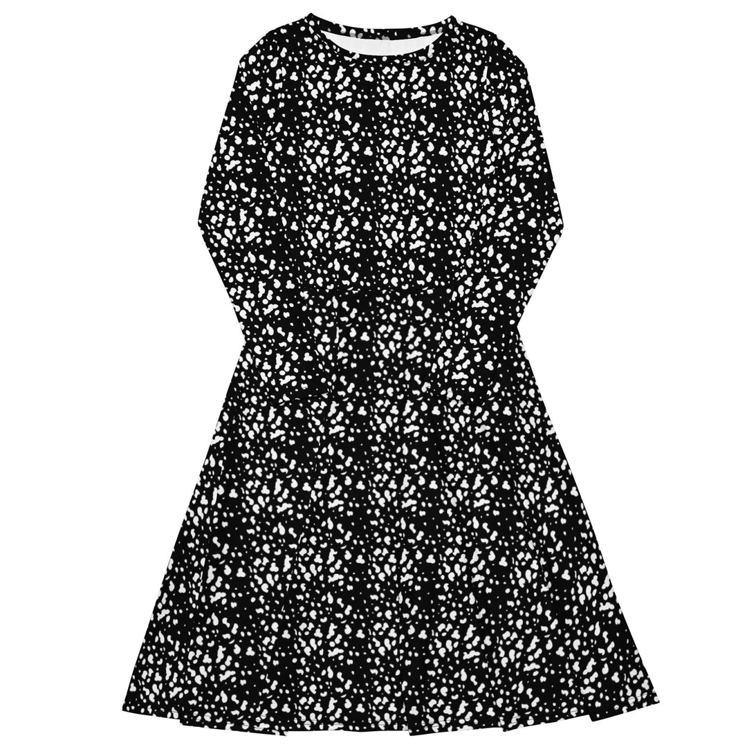 Black Dalmatian Midi Dress - ARTFULANE