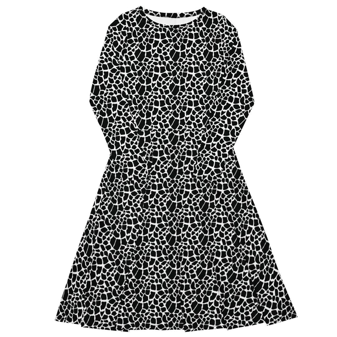 Black Giraffe Midi Dress - ARTFULANE
