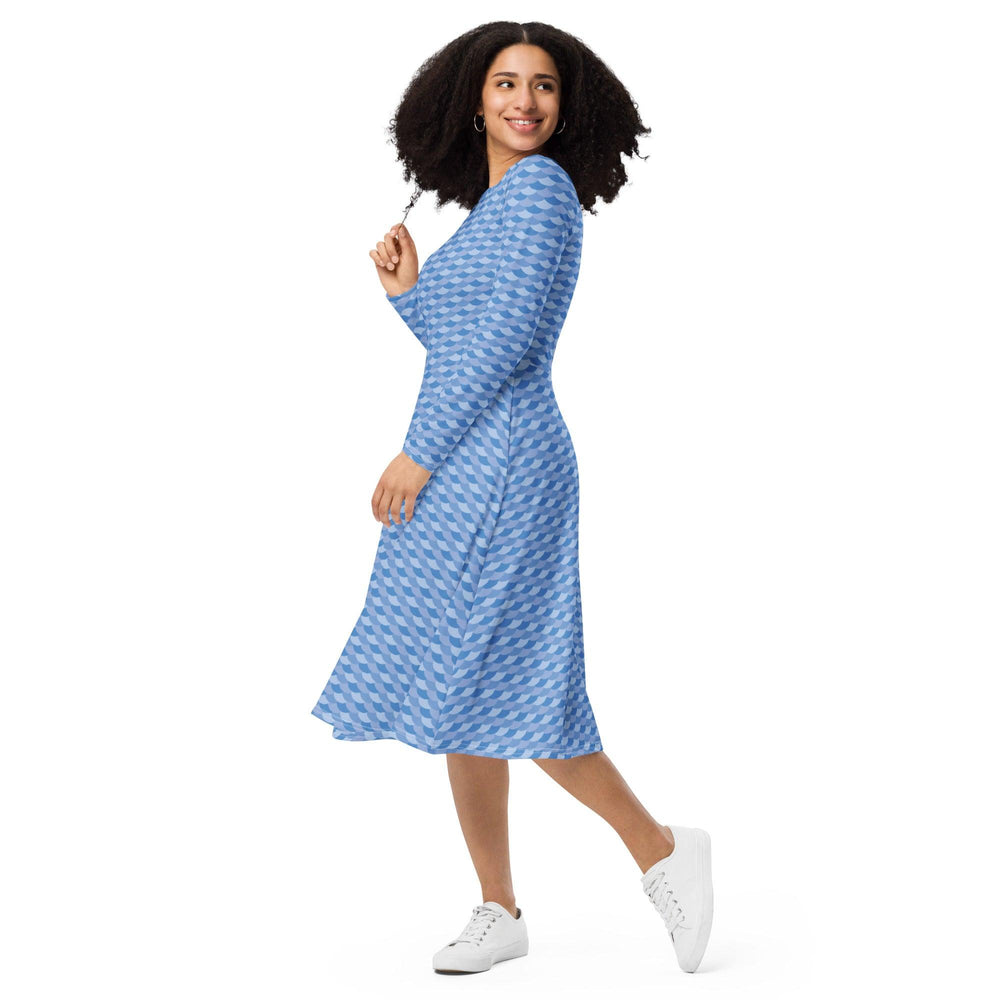 Blue Shells Midi Dress - ARTFULANE