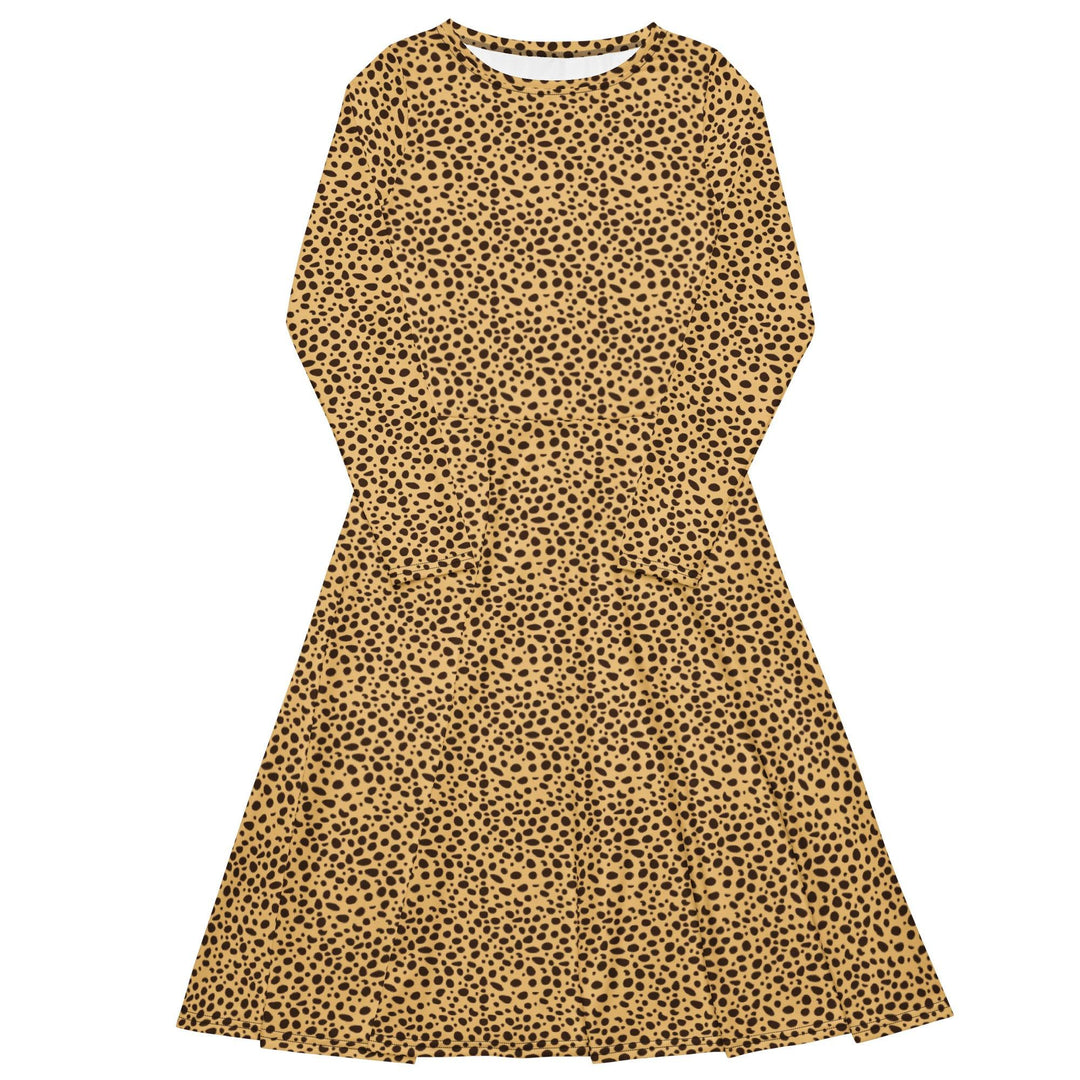 Brown Cheetah Midi Dress - ARTFULANE