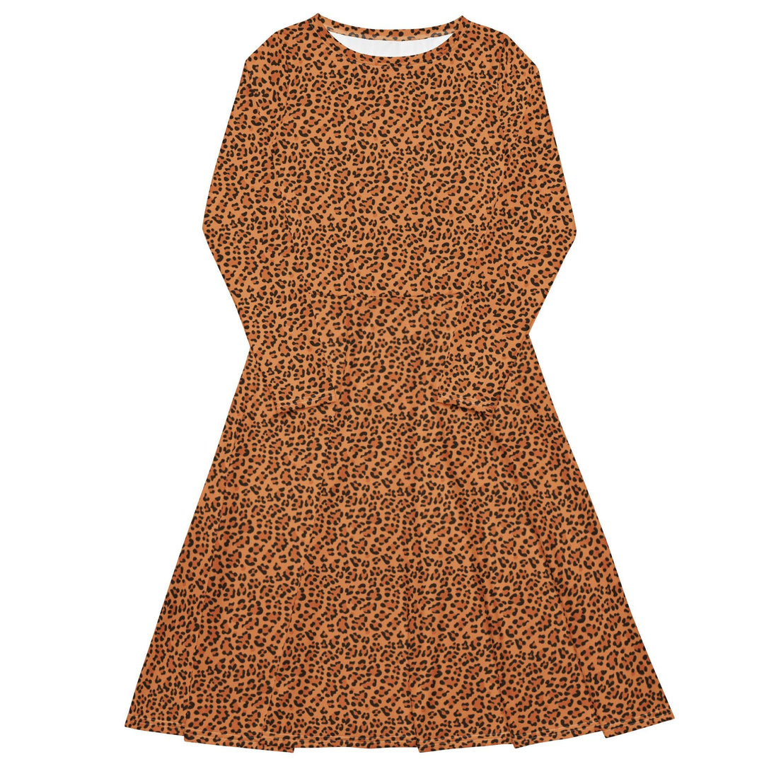 Brown Leopard Midi Dress - ARTFULANE