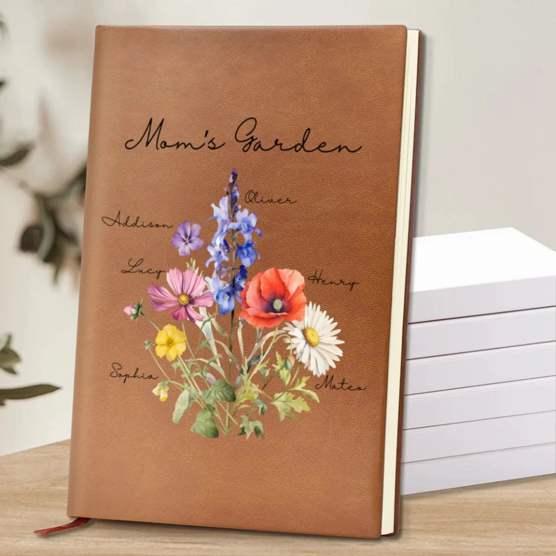 Custom-Birth-Flower-Bouquet-Leather-Cover-Notebook-artfulane