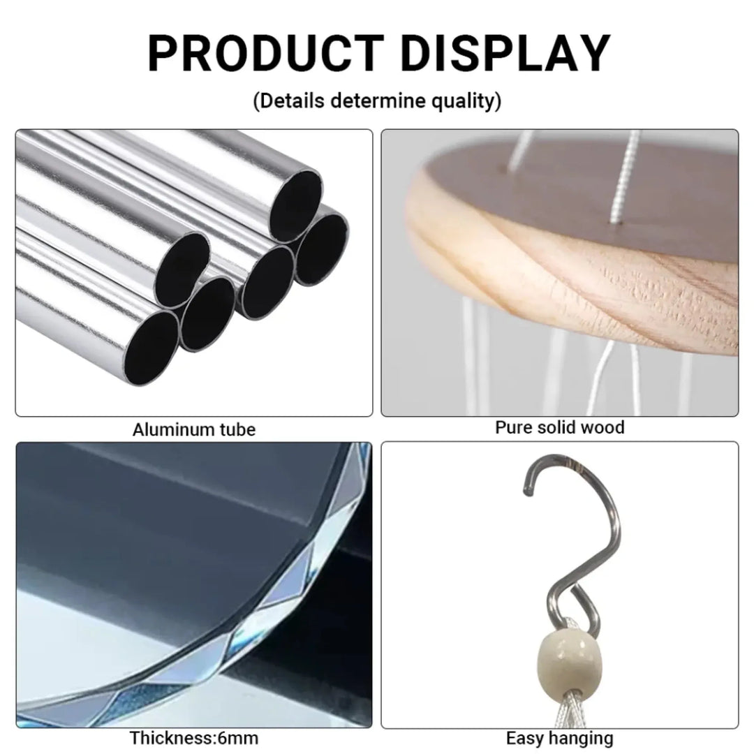 Custom-Birth-Month-Flower-Bouquet-heart-glass-ornamnent-wind-chime-product-display-artfulane