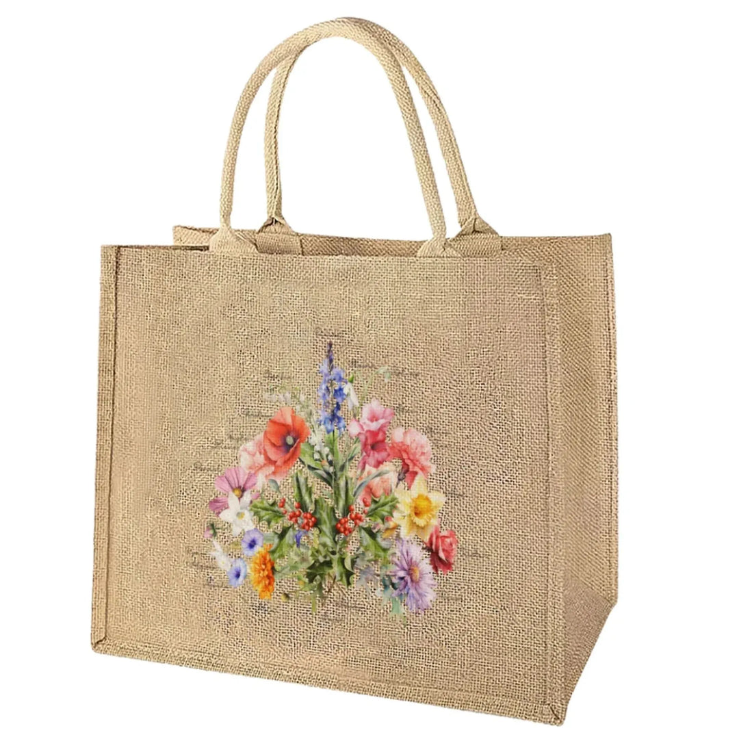 Custom-Birth-Month-Flower-Bouquet-jute-tote-bag-artfulane