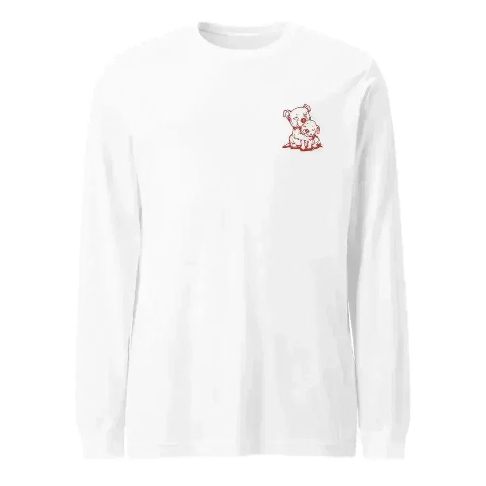 Custom Embroidered Animal Hug Long Sleeve T-Shirt - ARTFULANE