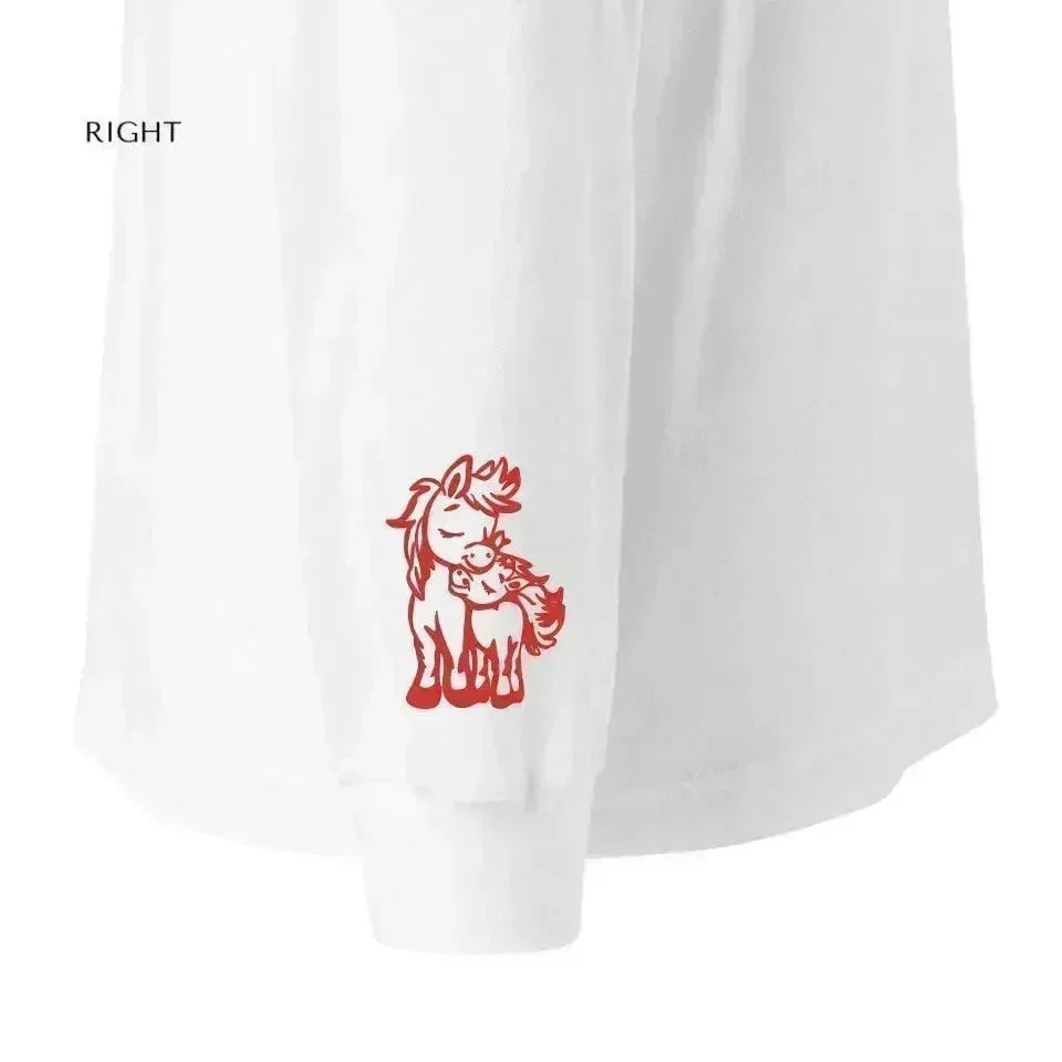 Custom Embroidered Animal Hug Long Sleeve T-Shirt - ARTFULANE