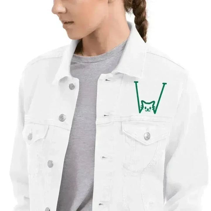 Custom Embroidered Cat Initial Jacket - ARTFULANE