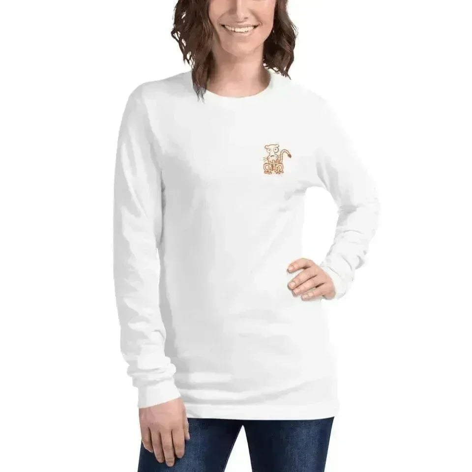 Custom Embroidered Haunted Zoo Animals Long Sleeve T-Shirt - ARTFULANE