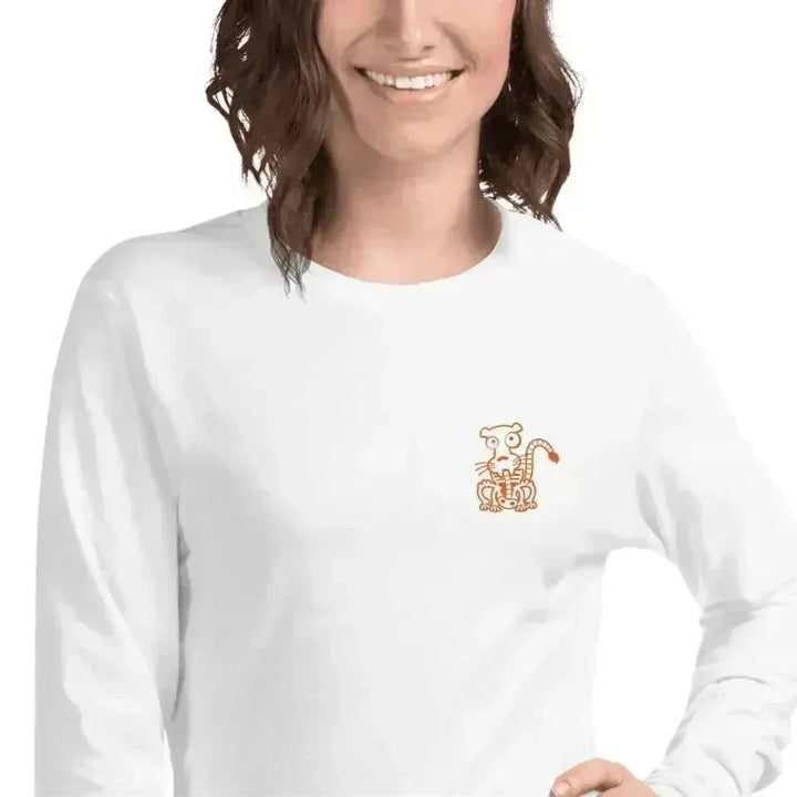 Custom Embroidered Haunted Zoo Animals Long Sleeve T-Shirt - ARTFULANE