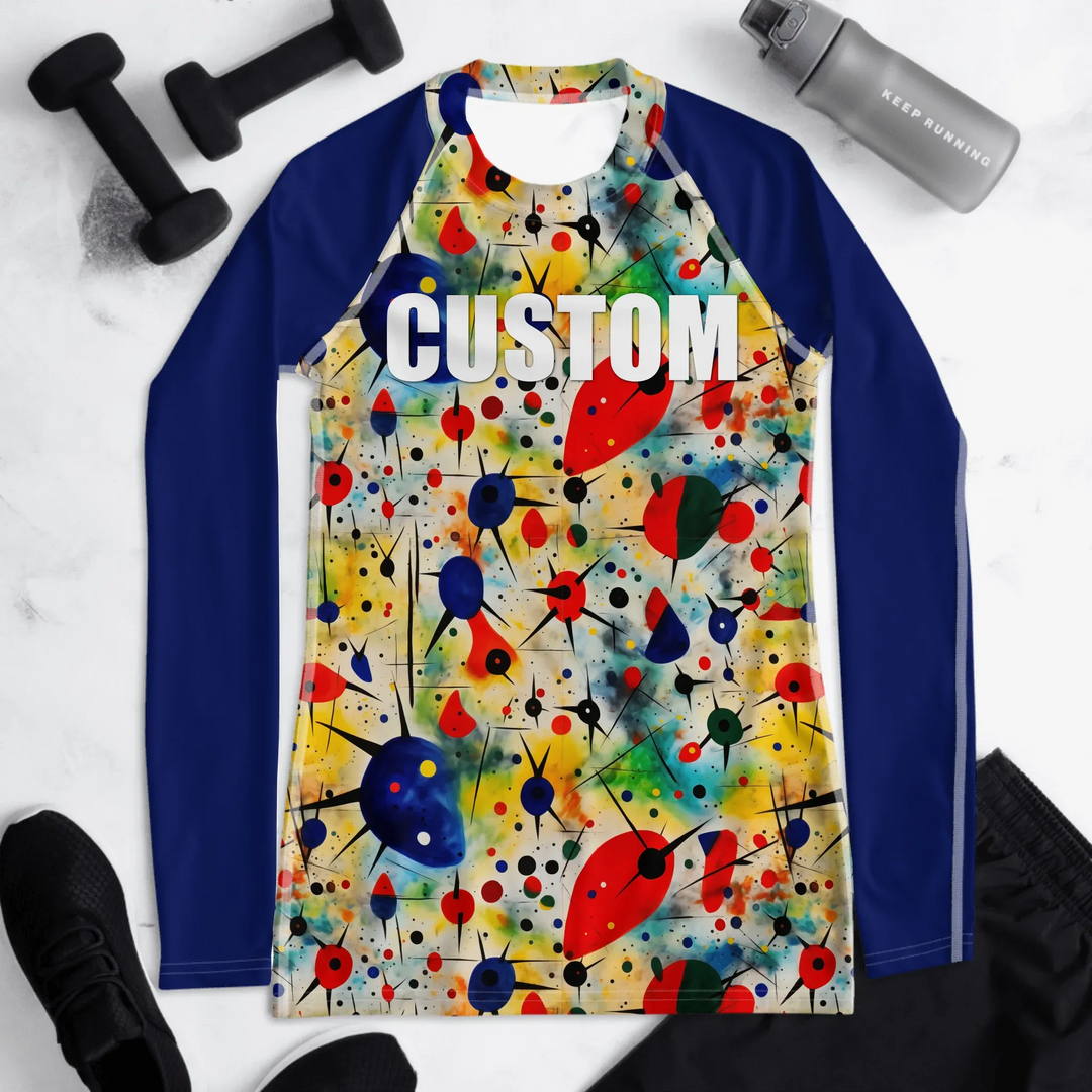 Custom Expressionist Abstract Rash Guard - Chaotic Patterns