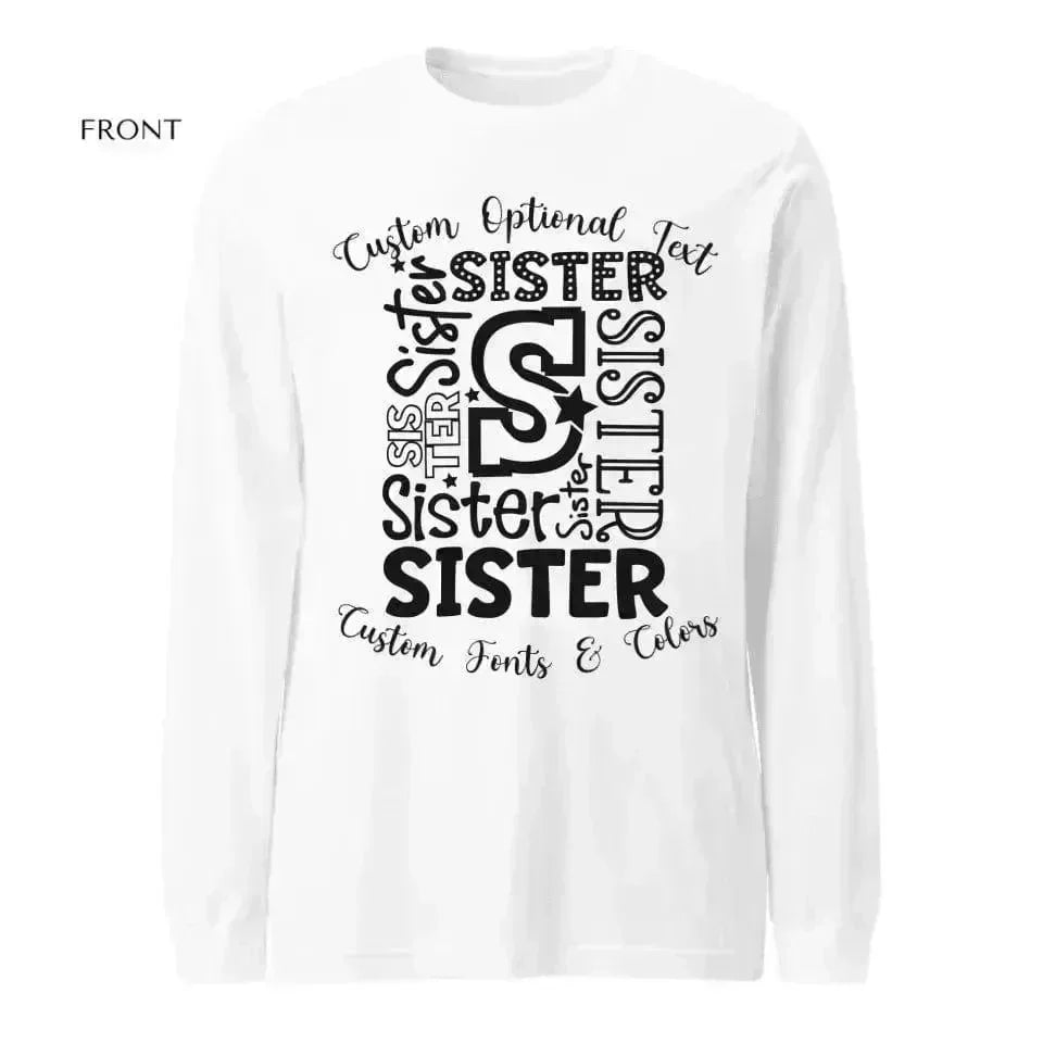Custom Family Typography Long Sleeve T-Shirt - ARTFULANE