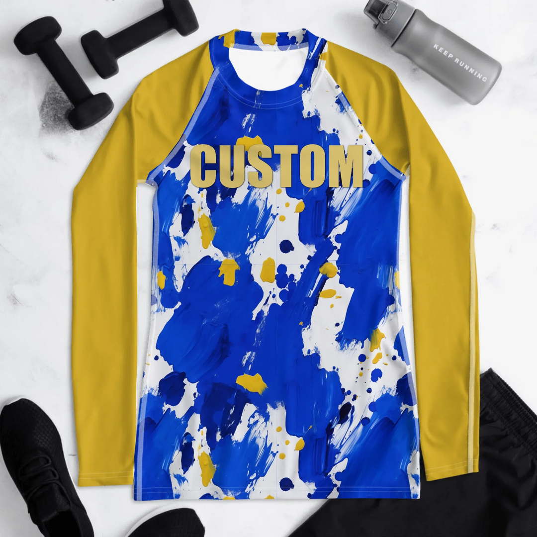 Custom Minimalist Abstract Rash Guard - Monochrome