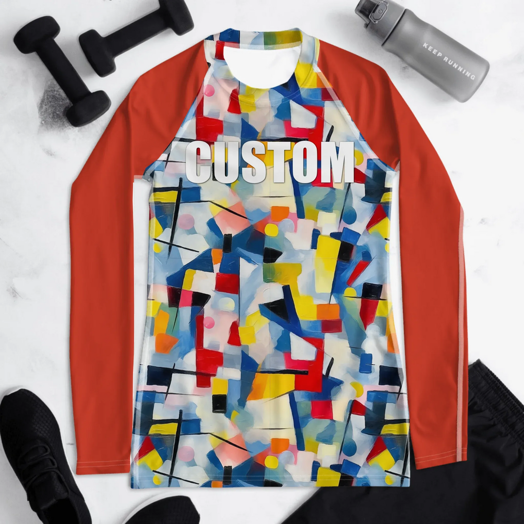 Custom Modern Abstract Rash Guard - Geometric Abstraction