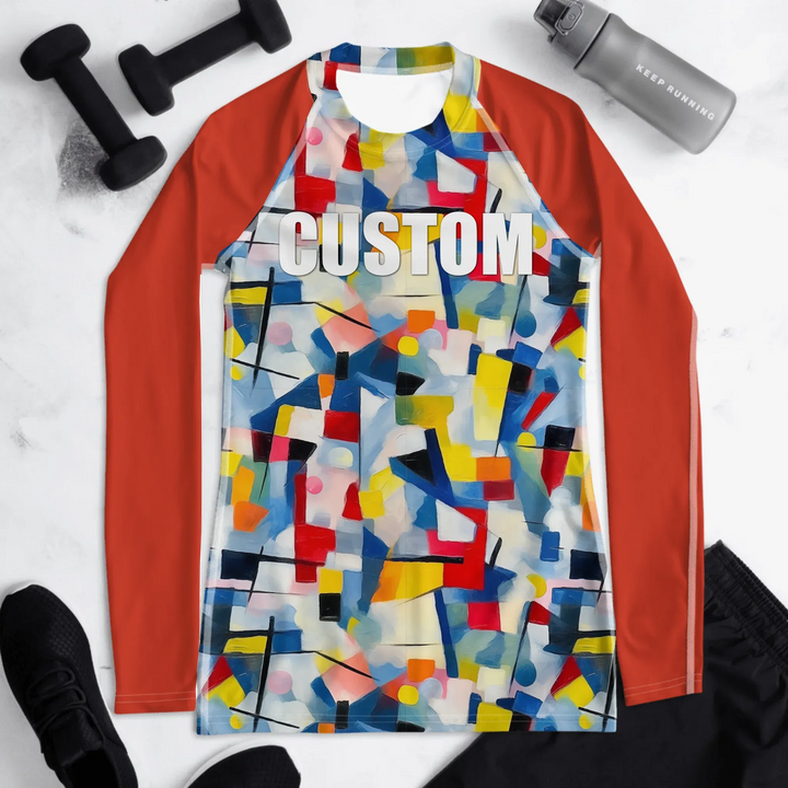 Custom Modern Abstract Rash Guard - Geometric Abstraction