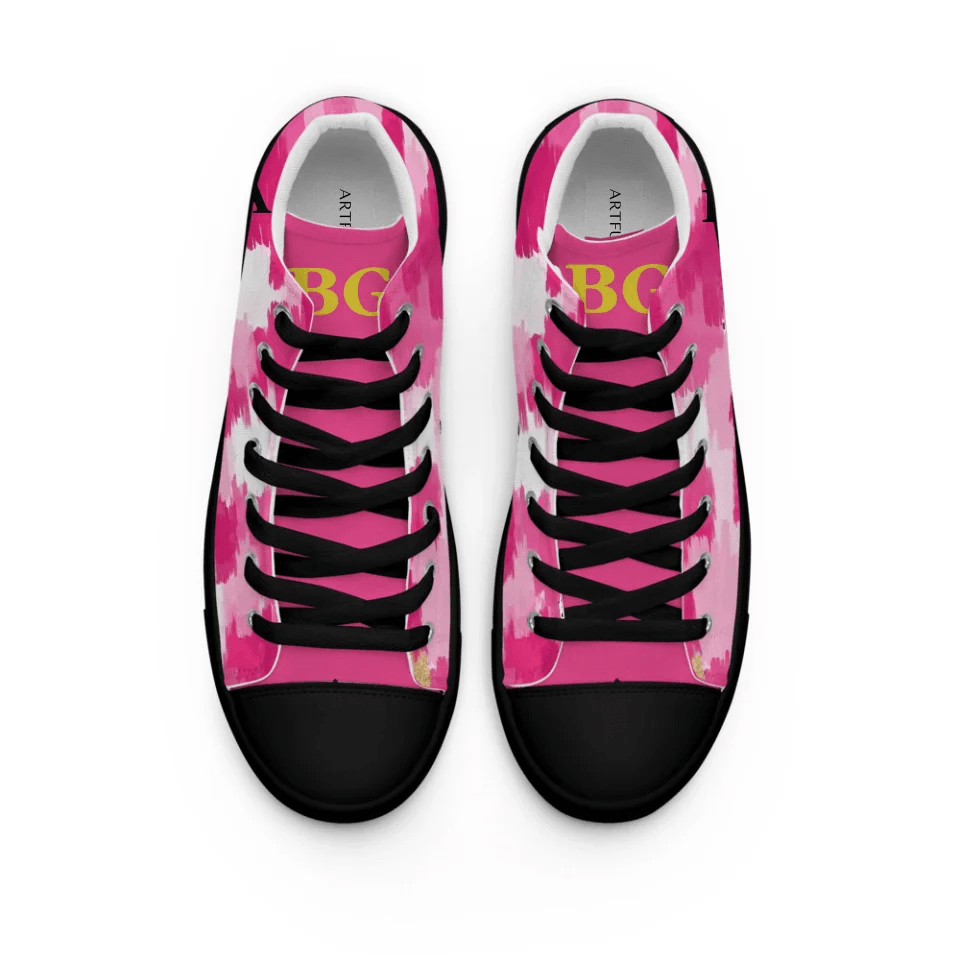 Custom Pink Brushstrokes Shoes - ARTFULANE