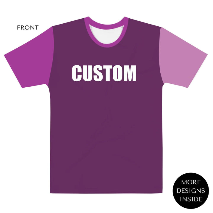 Custom Solid & Patterned Color Block T-Shirt - ARTFULANE