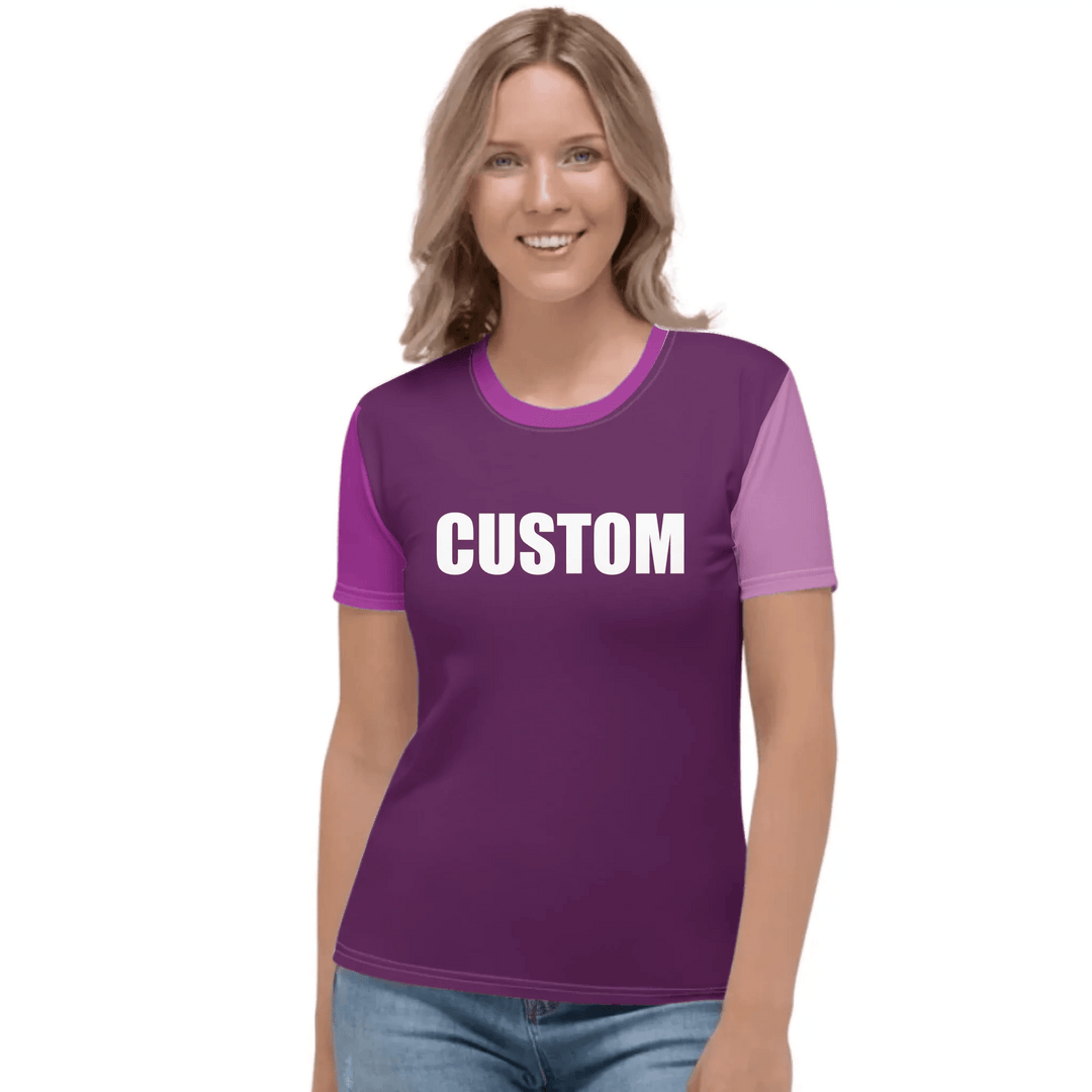 Custom Solid & Patterned Color Block T-Shirt - ARTFULANE