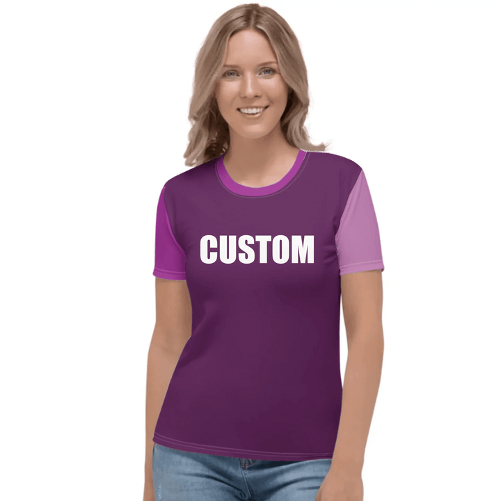 Custom Solid & Patterned Color Block T-Shirt - ARTFULANE