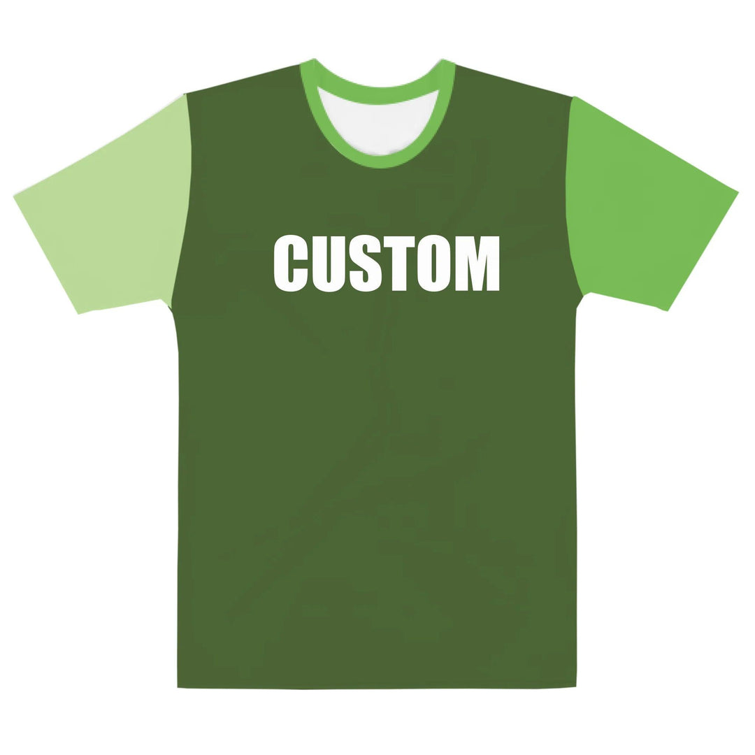 Custom Solid & Patterned Color Block T-Shirt - ARTFULANE