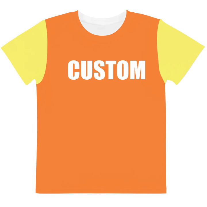 Custom Solid & Patterned Color Block T-Shirt - ARTFULANE